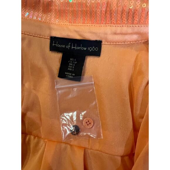 House Of Harlow 1960 Sequins Wrap Dress Orange NWT Small - Picture 10 of 14
